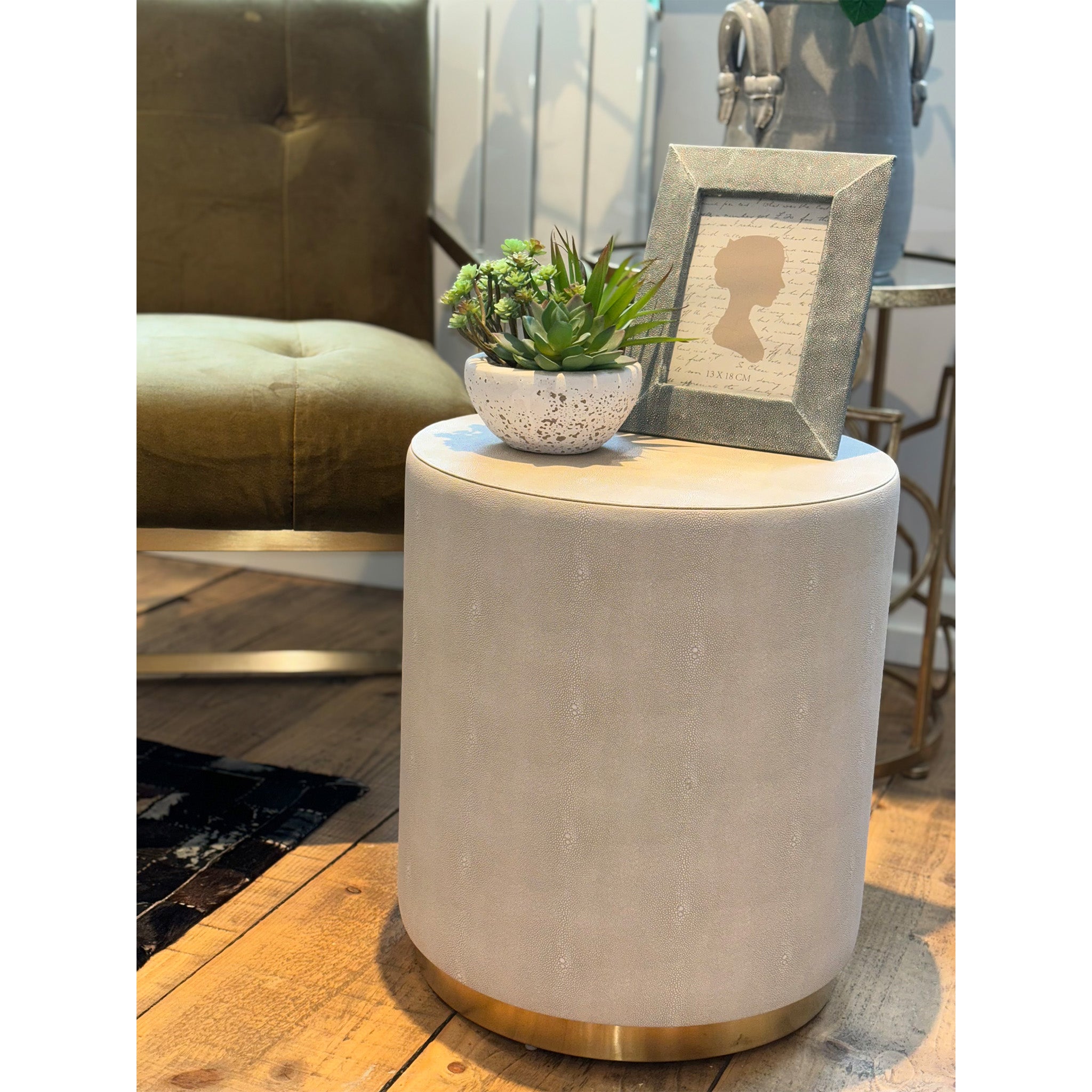 Side Table in Ivory Shagreen